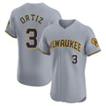Ldoa M.Brewers #3 Joey Ortiz Player Gray Home Limited Elite Stitched Jerseys