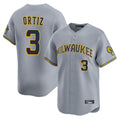 Ldoa M.Brewers #3 Joey Ortiz Player Gray Home Limited Stitched Jerseys