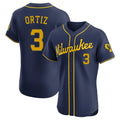 Ldoa M.Brewers #3 Joey Ortiz Player Navy Home Limited Elite Stitched Jerseys
