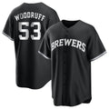 Ldoa M.Brewers #53 Brandon Woodruff Player Black Game Home Stitched Jerseys