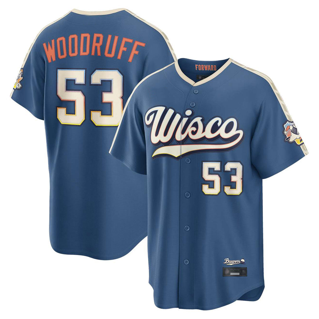 Ldoa M.Brewers #53 Brandon Woodruff Player Blue 2026 City Connect Home Game Stitched Jerseys