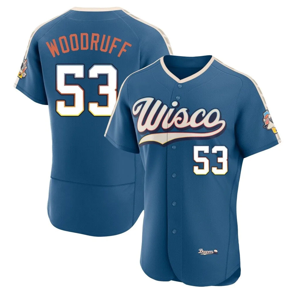 Ldoa M.Brewers #53 Brandon Woodruff Player Blue 2026 City Connect Home Limited Elite Stitched Jerseys