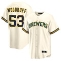 Ldoa M.Brewers #53 Brandon Woodruff Player Cream Home Game Stitched Jerseys