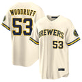Ldoa M.Brewers #53 Brandon Woodruff Player Cream Home Limited Stitched Jerseys