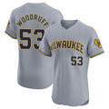 Ldoa M.Brewers #53 Brandon Woodruff Player Gray Home Limited Elite Stitched Jerseys