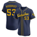 Ldoa M.Brewers #53 Brandon Woodruff Player Navy Home Limited Elite Stitched Jerseys
