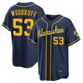 Ldoa M.Brewers #53 Brandon Woodruff Player Navy Home Stadium Game Stitched Jerseys
