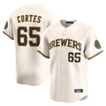 Ldoa M.Brewers #65 Nestor Cortes Player Cream Home Limited Game Stitched Jerseys