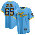 Ldoa M.Brewers #65 Nestor Cortes Player Light Blue City Connect Home Game Stitched Jerseys