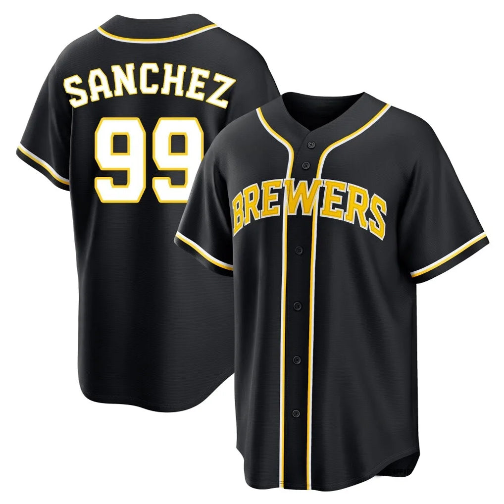 Ldoa M.Brewers #99 Gary Sanchez Player Black Fashion Out Home Game Stitched Jerseys