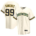 Ldoa M.Brewers #99 Gary Sanchez Player Cream Home Game Stitched Jerseys