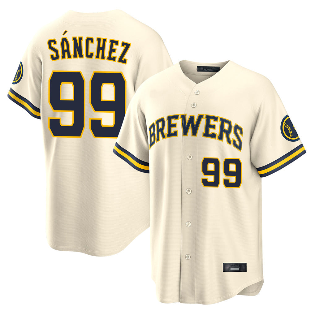 Ldoa M.Brewers #99 Gary Sanchez Player Cream Home Limited Stitched Jerseys