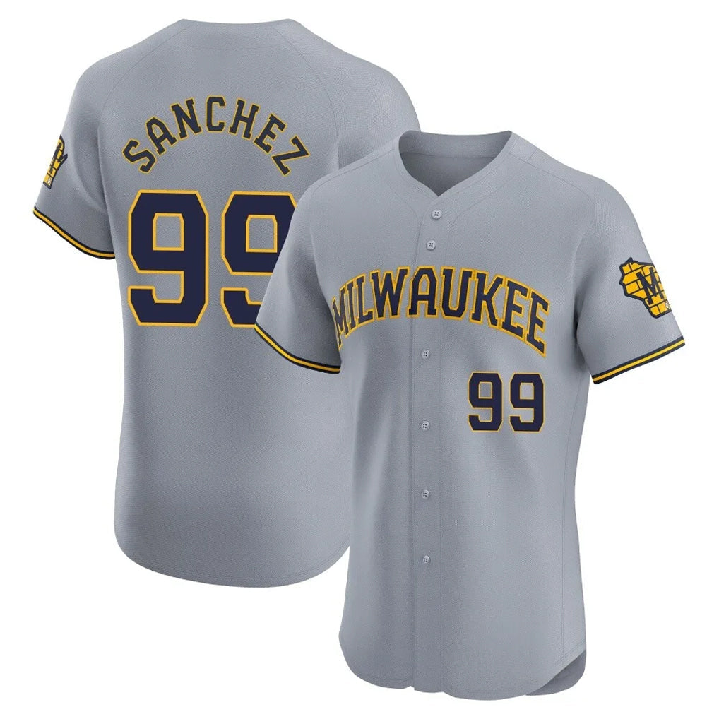 Ldoa M.Brewers #99 Gary Sanchez Player Gray Home Limited Elite Stitched Jerseys