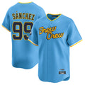 Ldoa M.Brewers #99 Gary Sanchez Player Light Blue City Connect Home Limited Stitched Jerseys
