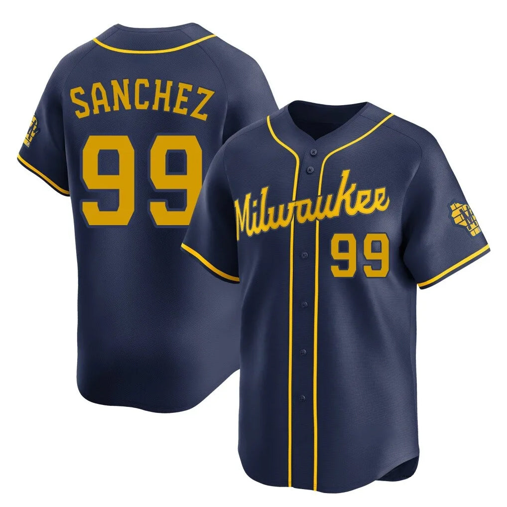 Ldoa M.Brewers #99 Gary Sanchez Player Navy Home Limited Stitched Jerseys