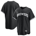 Ldoa M.Brewers Blank Player Black Game Home Stitched Jerseys