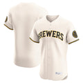 Ldoa M.Brewers Blank Player Cream Home Limited Elite Stitched Jerseys