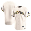 Ldoa M.Brewers Blank Player Cream Home Limited Game Stitched Jerseys