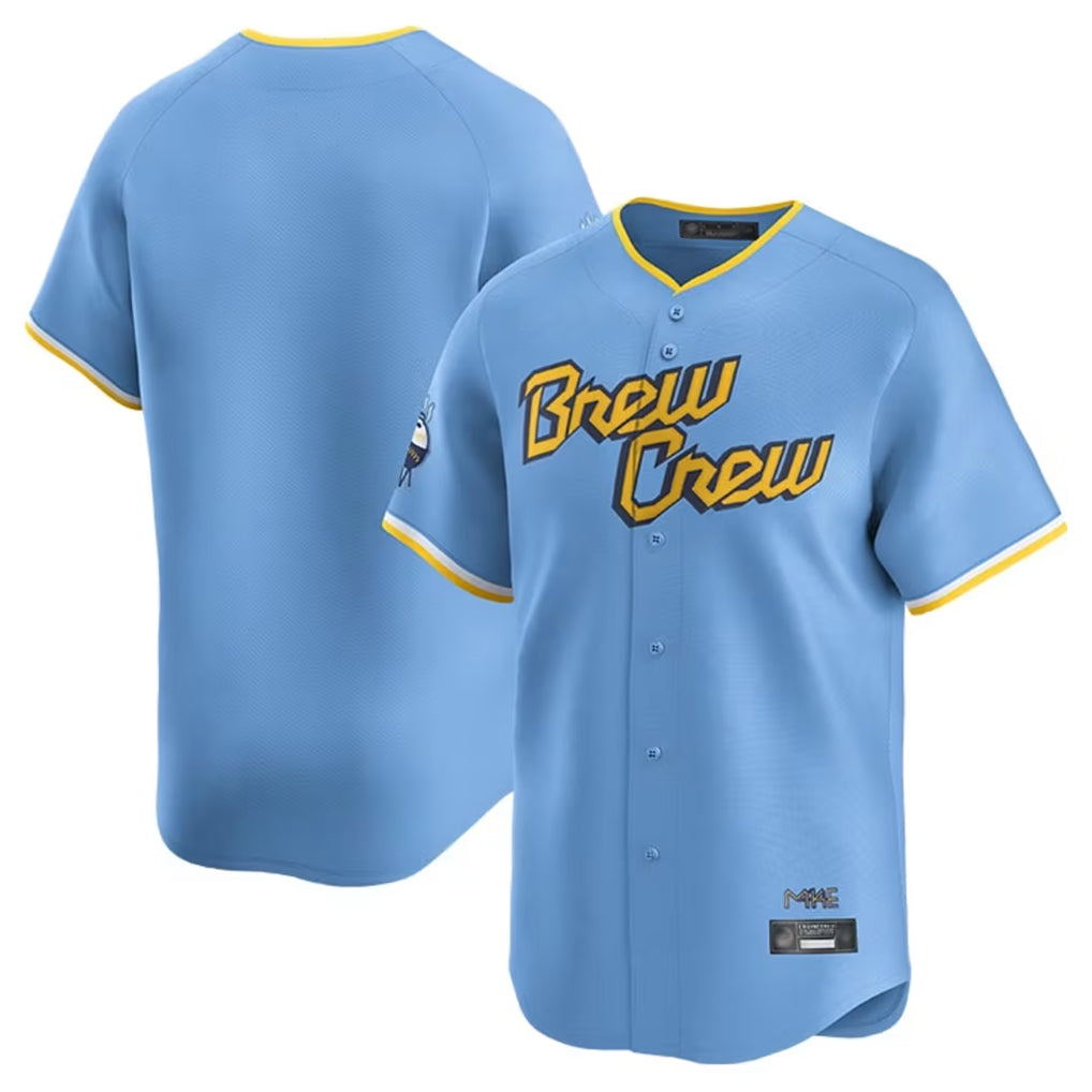 Ldoa M.Brewers Blank Player Light Blue City Connect Home Limited Stitched Jerseys