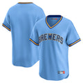Ldoa M.Brewers Blank Player Light Blue Cooperstown Collection T-shirt Stitched Jerseys
