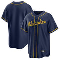 Ldoa M.Brewers Blank Player Navy Home Game Stitched Jerseys