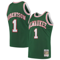Ldoa M.Bucks #1 Oscar Robertson Mitchell & Ness Green 197172 Hardwood Classics Swingman Jerseys