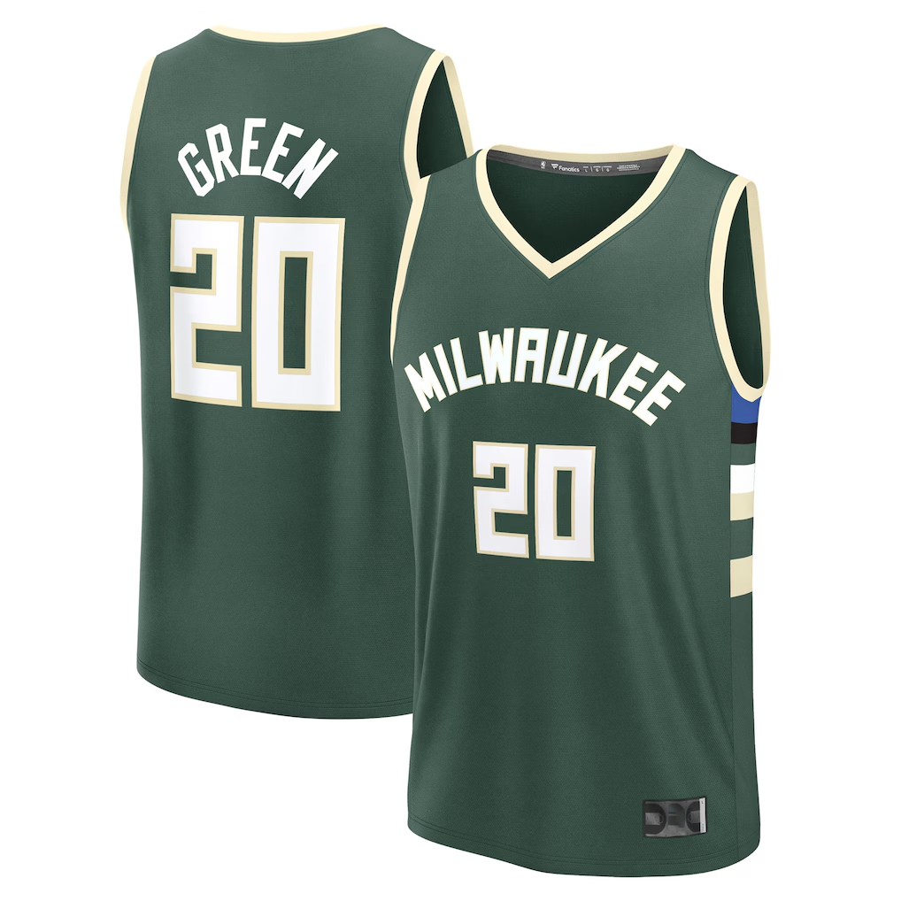 Ldoa M.Bucks #20 A.J. Green Hunter Green Fast Break Replica Player Jerseys - Icon Edition