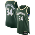 Ldoa M.Bucks #34 Giannis Antetokounmpo Hunter Green Authentic Jerseys - Icon Edition