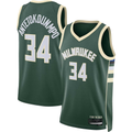 Ldoa M.Bucks #34 Giannis Antetokounmpo Hunter Green Swingman Jerseys - Icon Edition