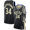 Ldoa M.Bucks #34 Giannis Antetokounmpo Jordan Brand Black Swingman Jerseys - Statement Edition