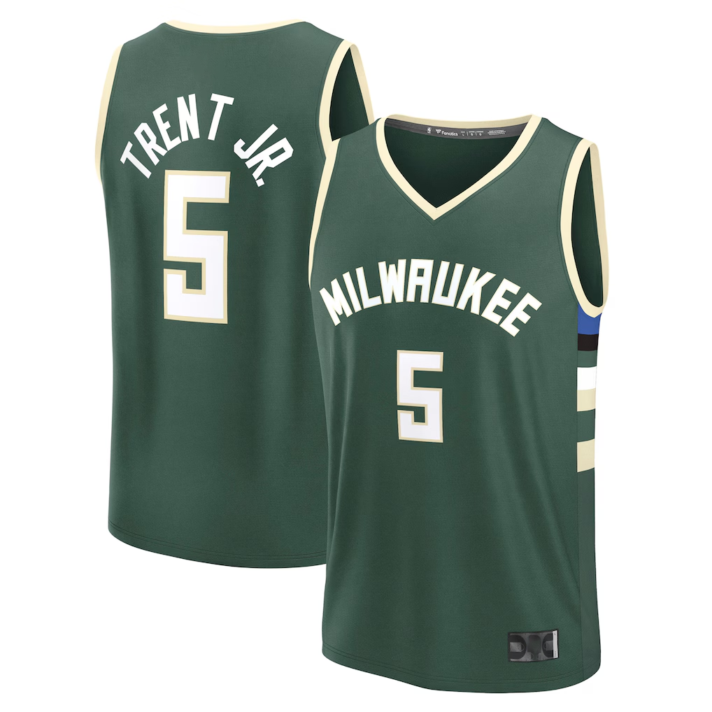 Ldoa M.Bucks #5 Gary Trent Jr. Hunter Green Fast Break Replica Player Jerseys - Icon Edition