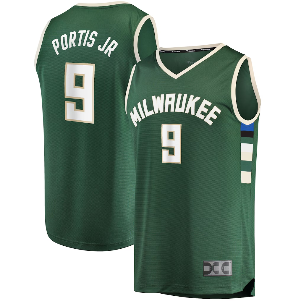 Ldoa M.Bucks #9 Bobby Portis Green Fast Break Replica Jerseys - Icon Edition
