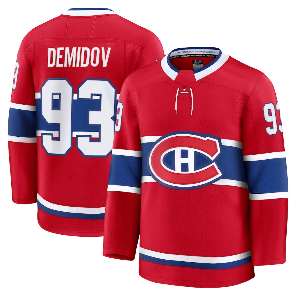 Tuec M.Canadiens #93 Ivan Demidov Red Home Premium Jerseys