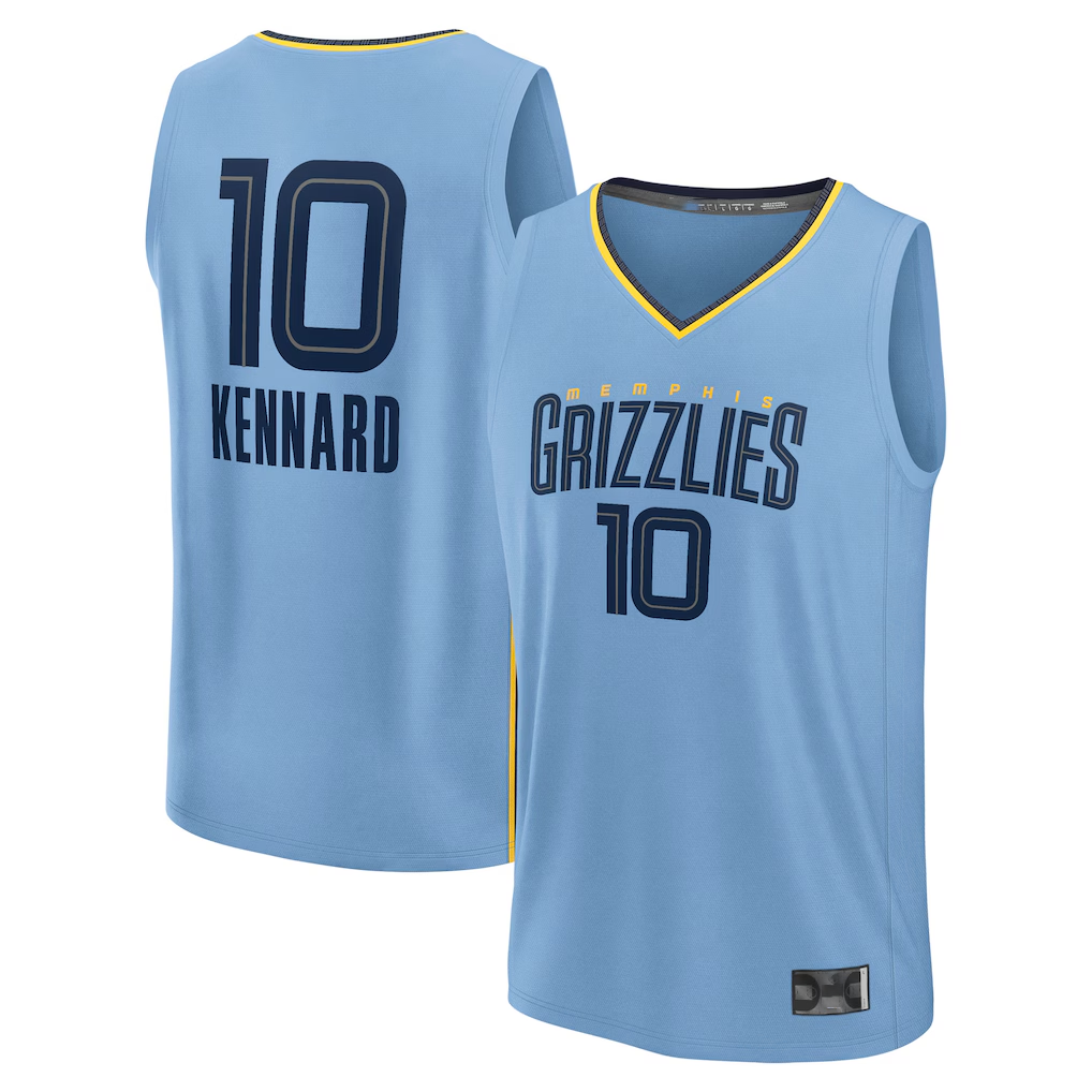 Ldoa M.Grizzlies #10 Luke Kennard Light Blue Fast Break Replica Player Stitched Jerseys- Statement Edition