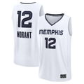 Ldoa M.Grizzlies #12 Ja Morant White Fast Break Replica Player Stitched Jerseys- Association Edition