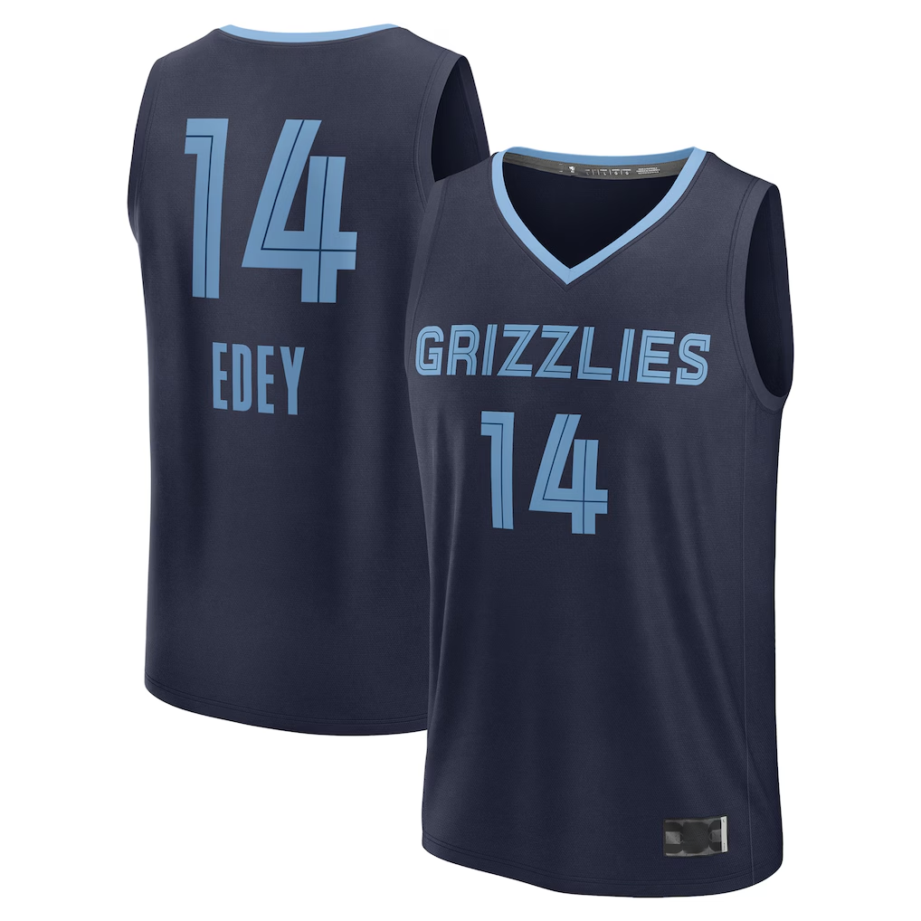 Ldoa M.Grizzlies #14 Zach Edey Navy Draft Fast Break Player Stitched Jerseys- Icon Edition