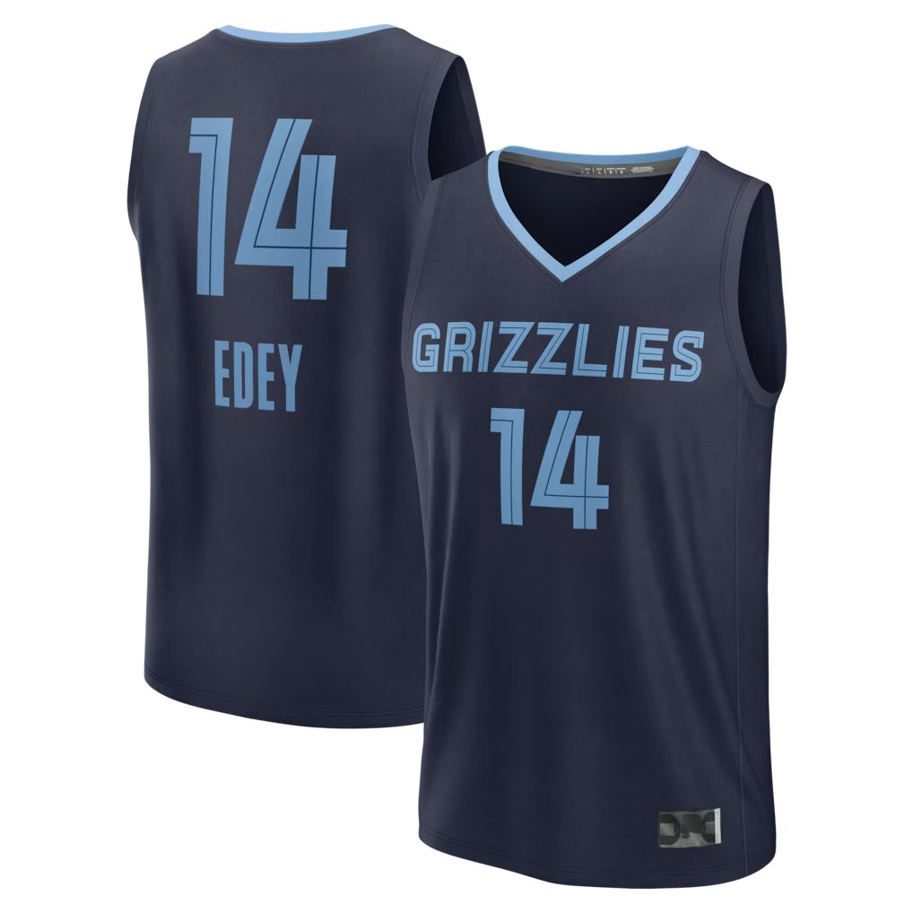 Ldoa M.Grizzlies #14 Zach Edey Navy Fast Break Replica Stitched Jerseys- Icon Edition