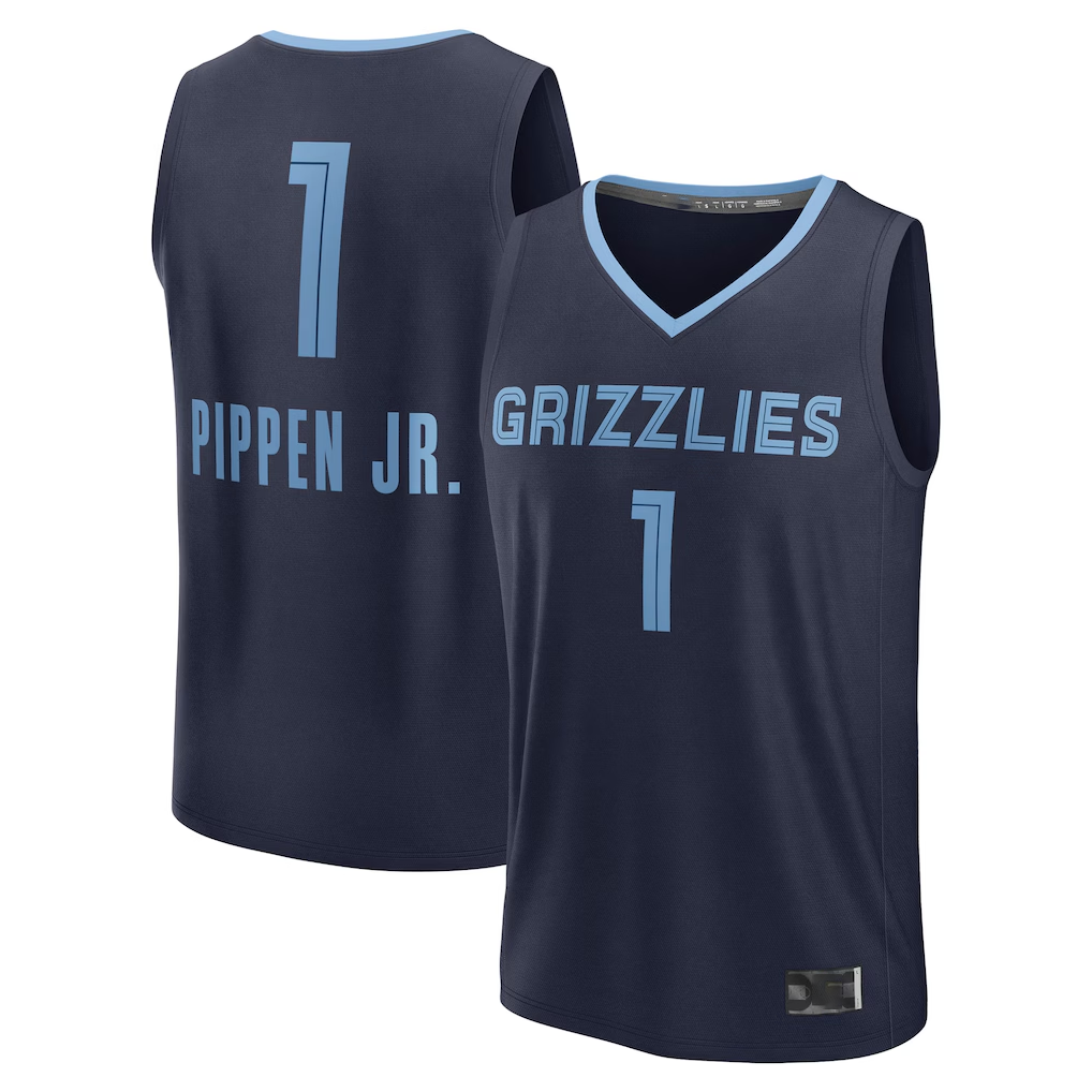 Ldoa M.Grizzlies #1 Scotty Pippen Jr. Navy Fast Break Replica Player Stitched Jerseys- Icon Edition