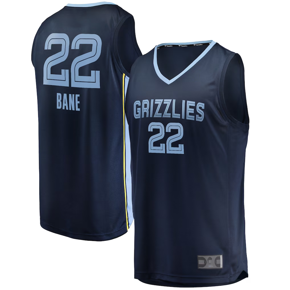 Ldoa M.Grizzlies #22 Desmond Bane Navy Fast Break Replica Stitched Jerseys- Icon Edition