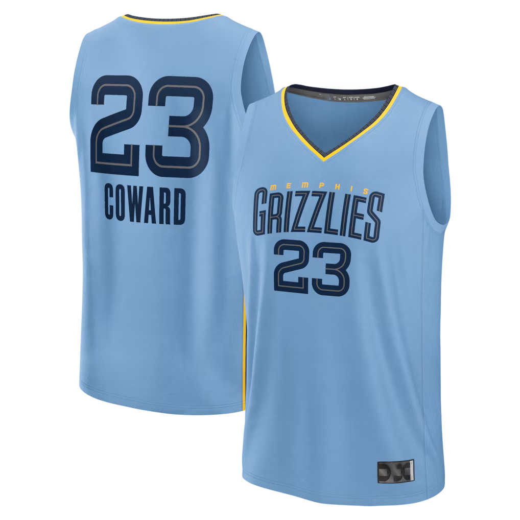 Ldoa M.Grizzlies #23 Cedric Coward Light Blue Fast Break Replica Player Stitched Jerseys- Statement Edition