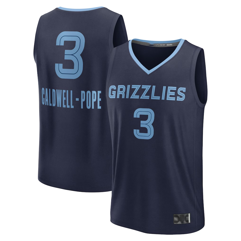 Ldoa M.Grizzlies #3 Kentavious Caldwell-Pope Navy Fast Break Replica Player Stitched Jerseys- Icon Edition