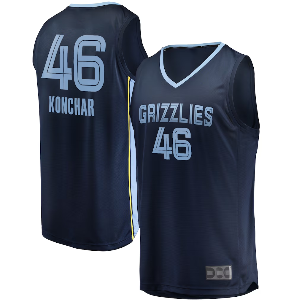 Ldoa M.Grizzlies #46 John Konchar Navy Fast Break Replica Stitched Jerseys- Icon Edition