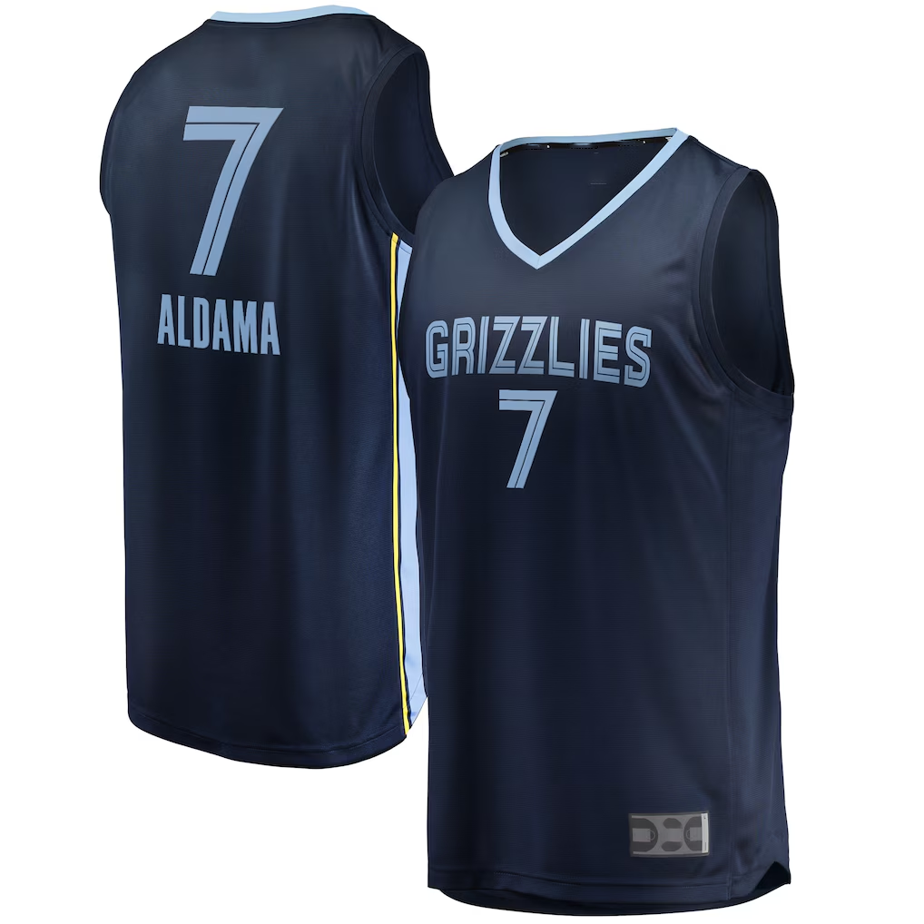 Ldoa M.Grizzlies #7 Santi Aldama Navy Fast Break Replica Stitched Jerseys- Icon Edition
