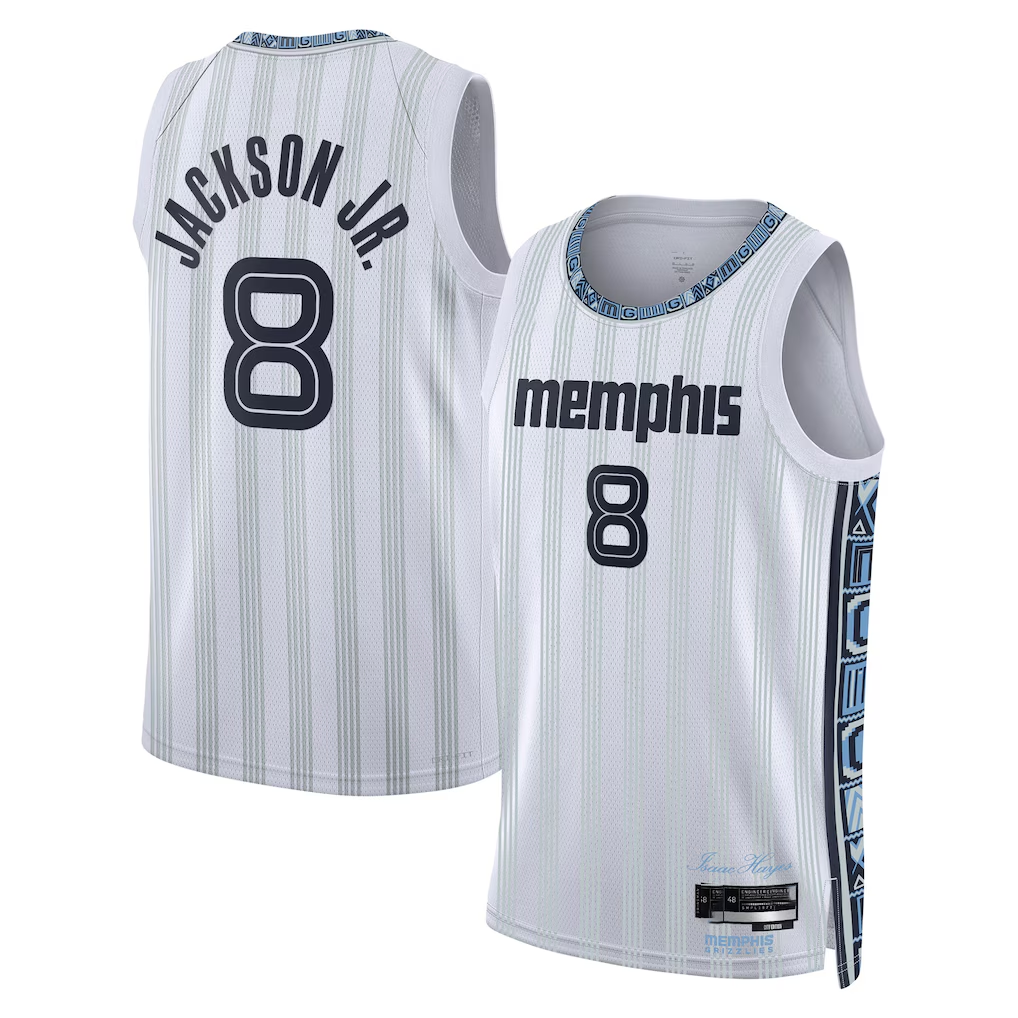 Ldoa M.Grizzlies #8 Jaren Jackson Jr. White 2025-2026 Swingman Stitched Jerseys- City Edition