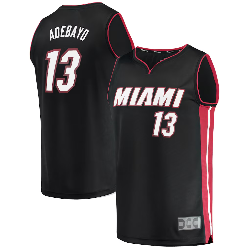 Ldoa M.Heat #13 Bam Adebayo Black Fast Break Replica Player Jerseys - Icon Edition