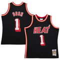 Ldoa M.Heat #1 Chris Bosh Mitchell & Ness Black 2013-14 Hardwood Classics Swingman Jerseys
