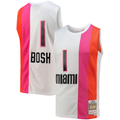 Ldoa M.Heat #1 Chris Bosh Mitchell & Ness White 2011-12 Hardwood Classics Swingman Jerseys