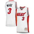 Ldoa M.Heat #3 Dwyane Wade Mitchell & Ness White 2005-06 Hardwood Classics Swingman Jerseys