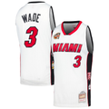 Ldoa M.Heat #3 Dwyane Wade Mitchell & Ness White Hall of Fame Class of 2023 Throwback Swingman Jerseys