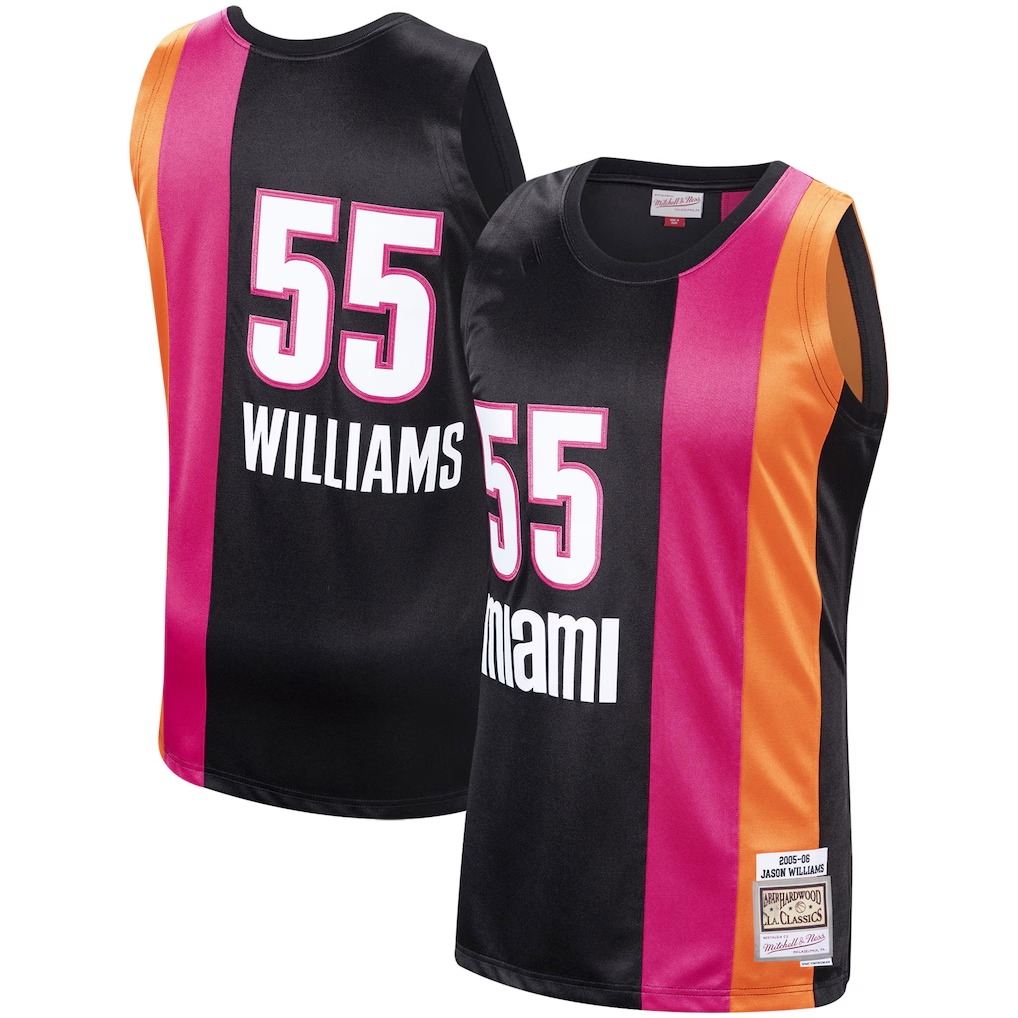Ldoa M.Heat #55 Jason Williams Mitchell & Ness Black 2005-2006 Hardwood Classics Swingman Jerseys